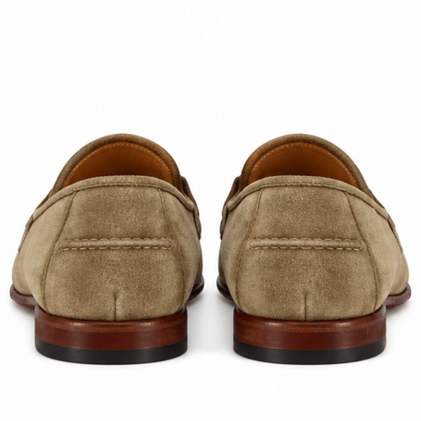 Men's beige suede moccasin