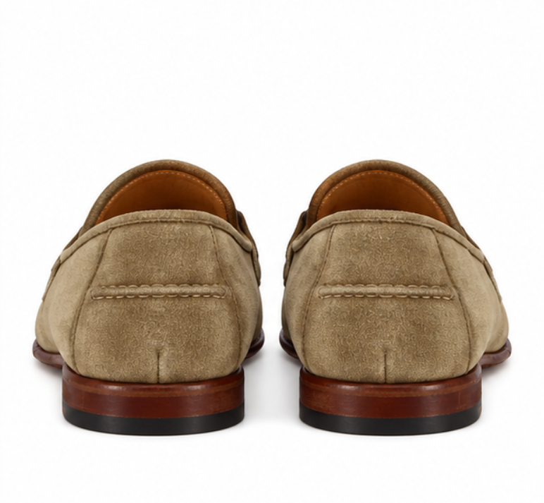 Men's beige suede moccasin