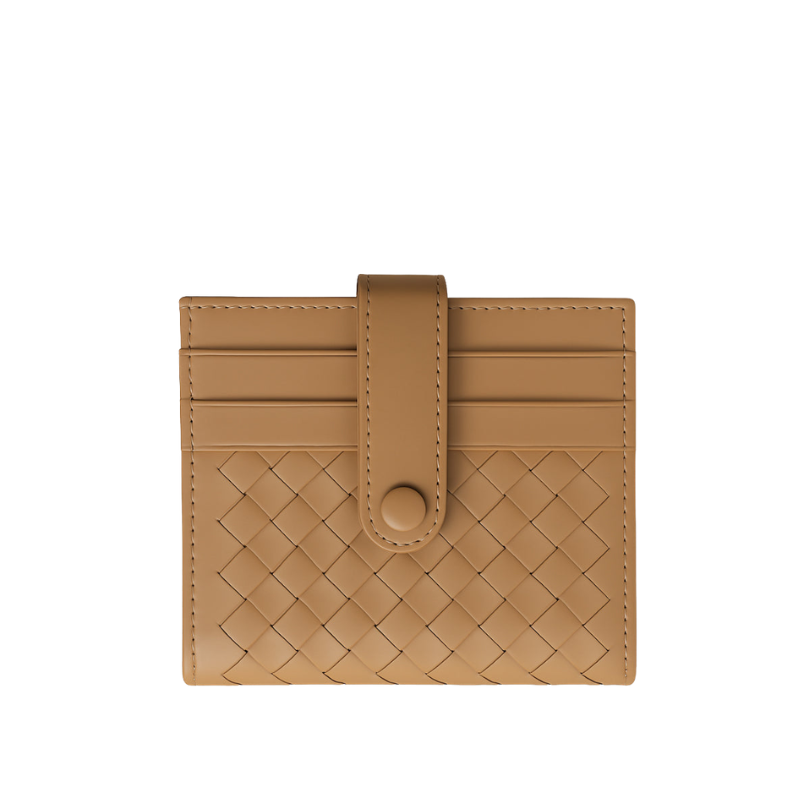 Men s Hand Woven Tan Wallet with Short Buckle