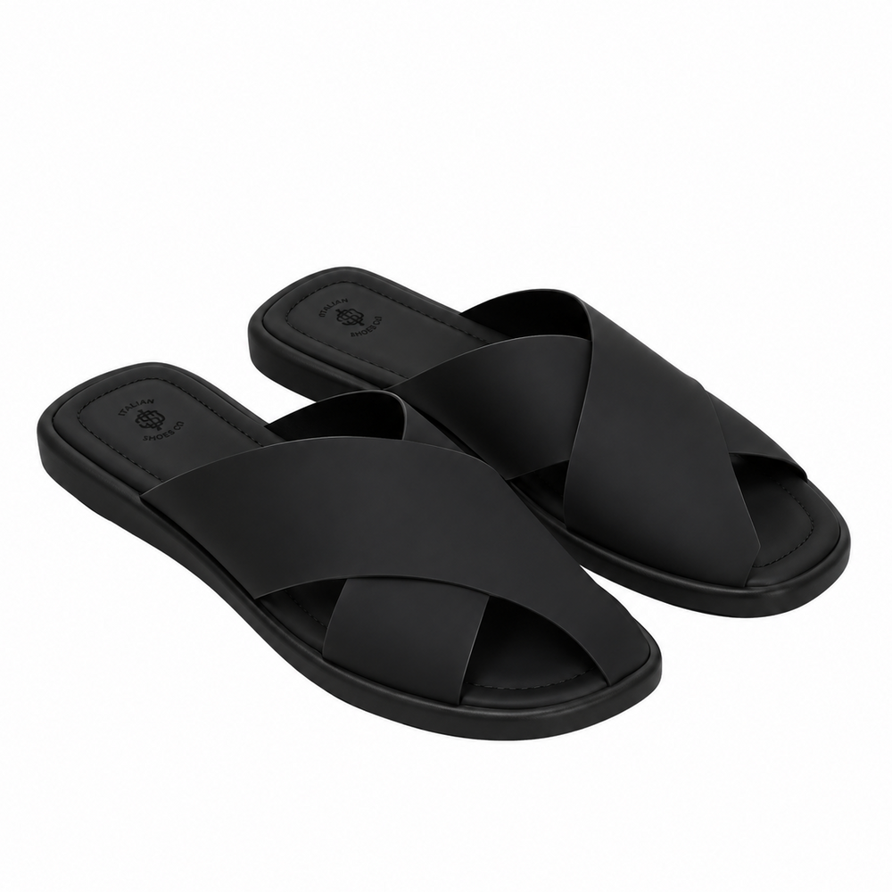 Mens Crisscross Double Strap Slider