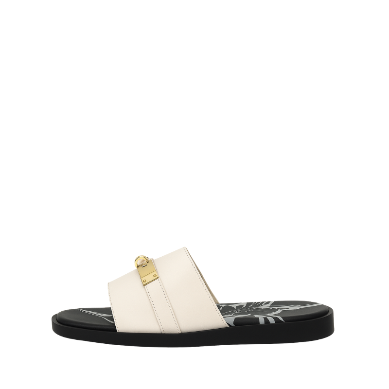 Mens Leather Slip on Casual Slider
