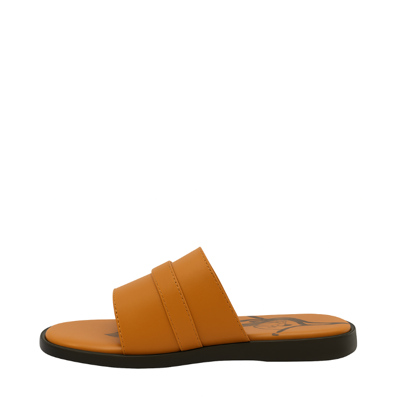 Mens Leather Slip on Casual Slider