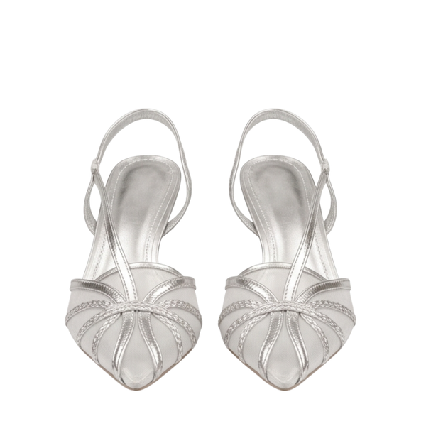 Metallic Knot Luxe Slingback Kitten Heels