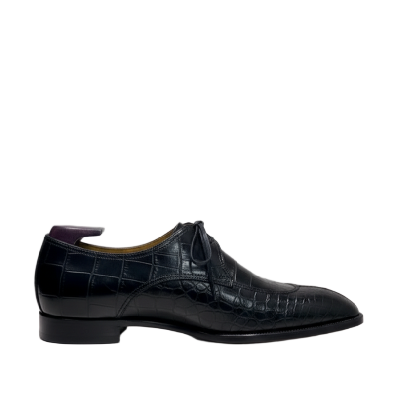 Midnight Croc Lace-Up Oxford Shoes