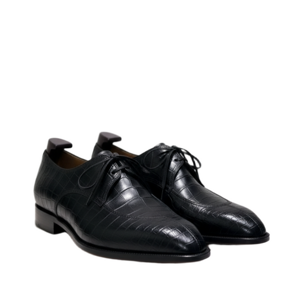 Midnight Croc Lace Up Oxford Shoes