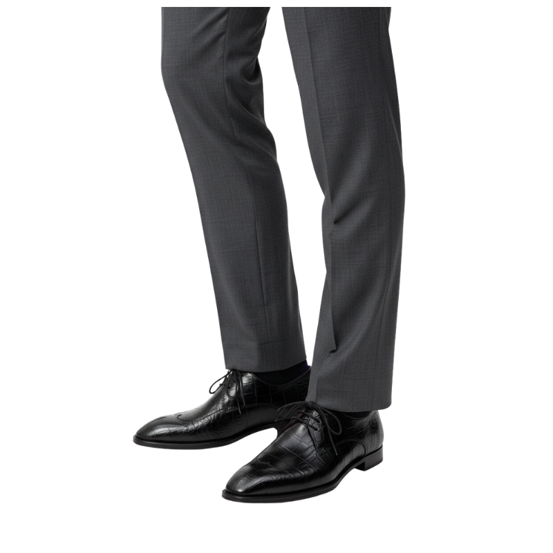 Midnight Croc Lace-Up Oxford Shoes