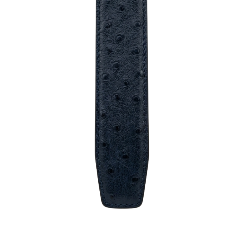 Midnight Ostrich Navy Blue Luxe Belt