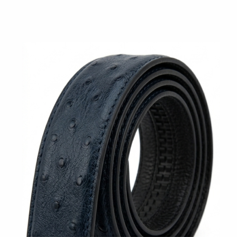 Midnight Ostrich Navy Blue Luxe Belt