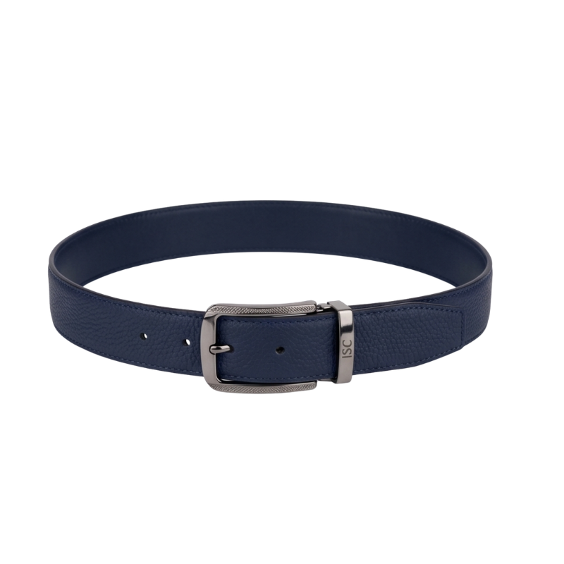 Midnight Pebble Grain Genuine Leather Belt