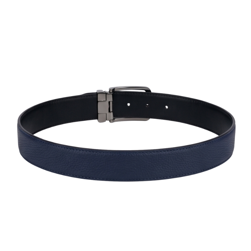 Midnight Pebble Grain Genuine Leather Belt