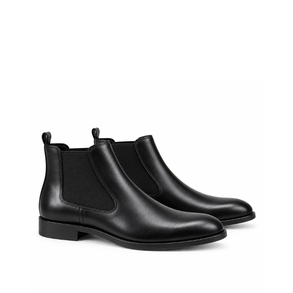 Midnight Polished Leather Chelsea Boots