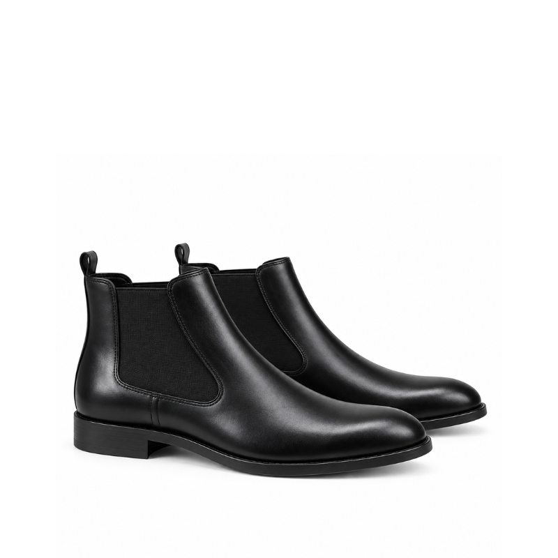Midnight Polished Leather Chelsea Boots