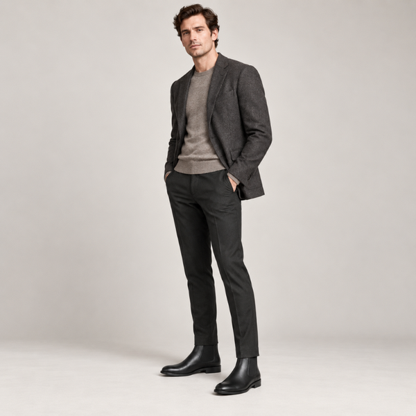 Midnight Polished Leather Chelsea Boots