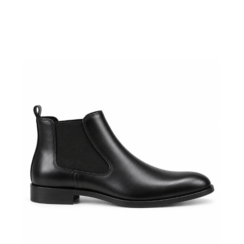 Midnight Polished Leather Chelsea Boots