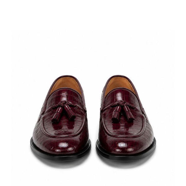 Midnight Croc Tassel Signature Loafers