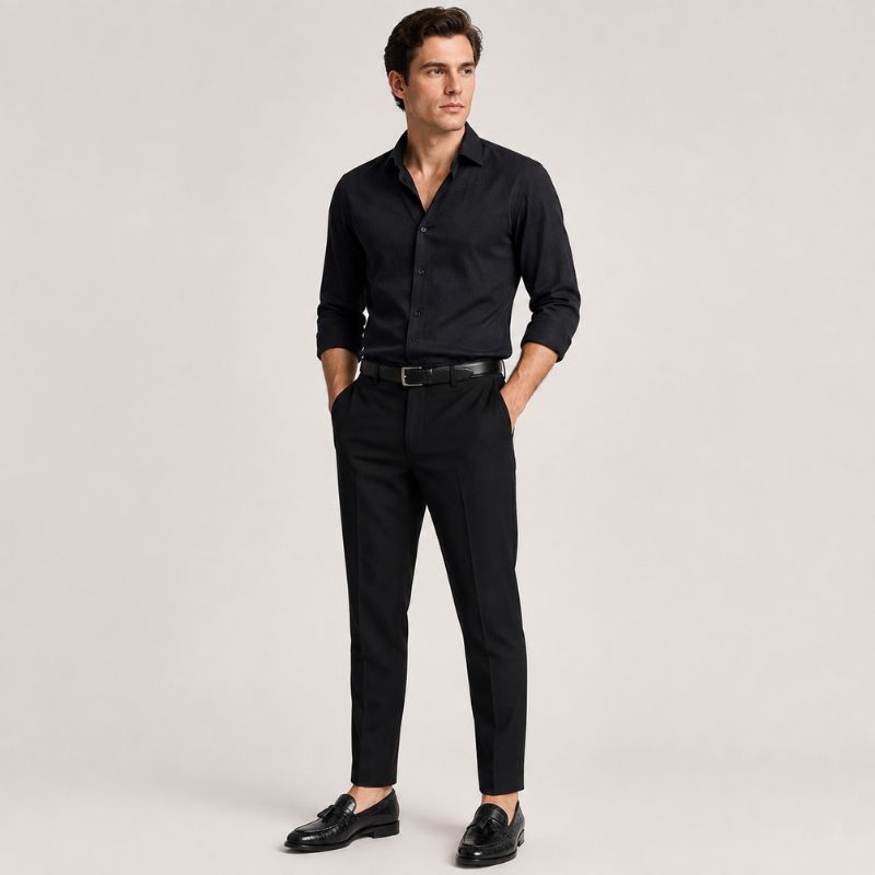 Midnight Croc Tassel Signature Loafers