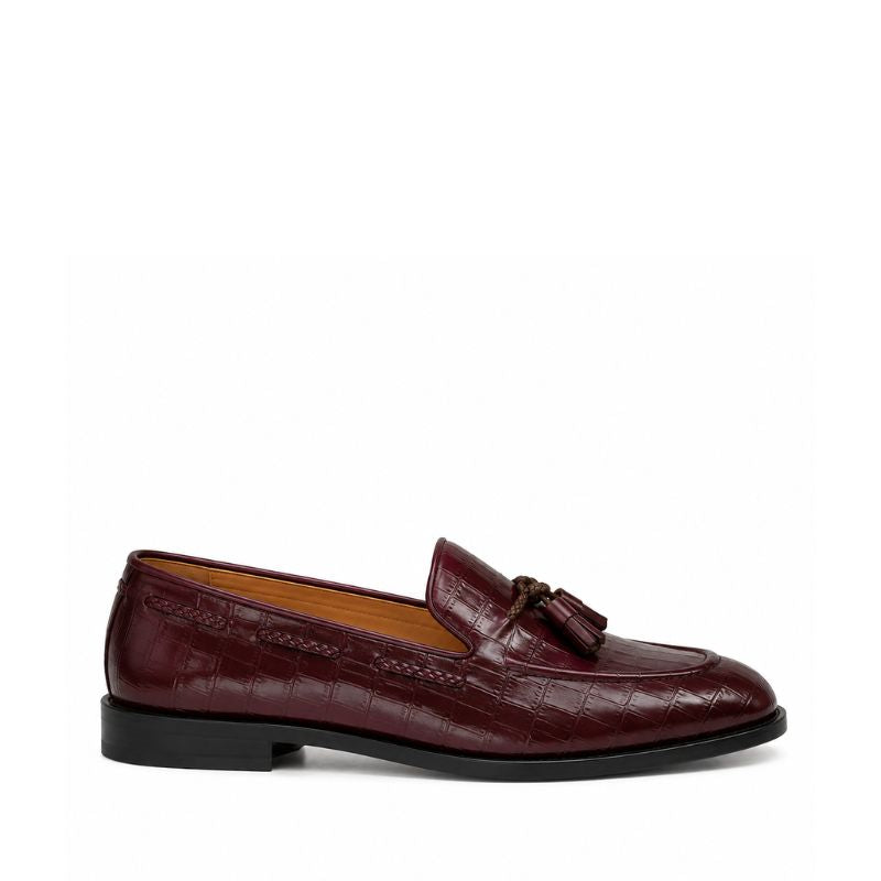 Midnight Croc Tassel Signature Loafers