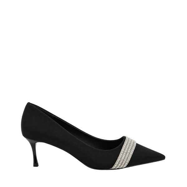 Midnight Crystal Pointed Heel Pumps
