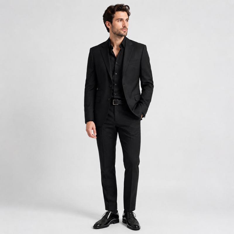 Midnight Patent Glitter Derby Shoes