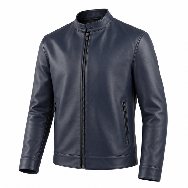 Midnight Stand Collar Leather Jacket