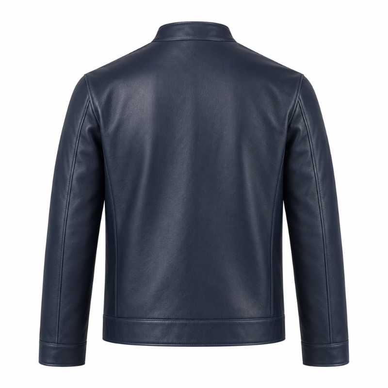 Midnight Stand Collar Leather Jacket