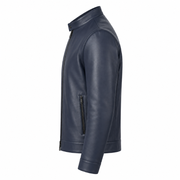 Midnight Stand Collar Leather Jacket