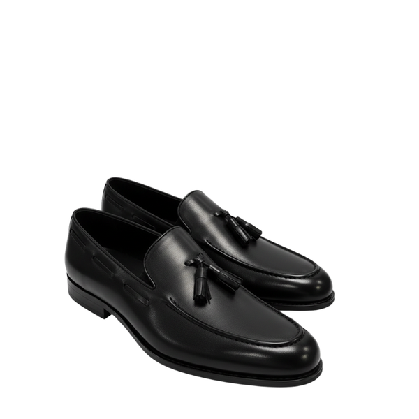 Midnight Tassel Loafer With Italian Elegance