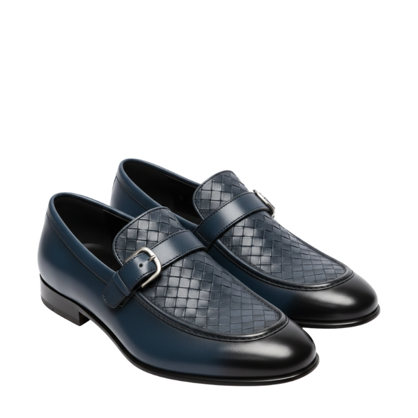 Midnight Weave Monk Strap Loafers
