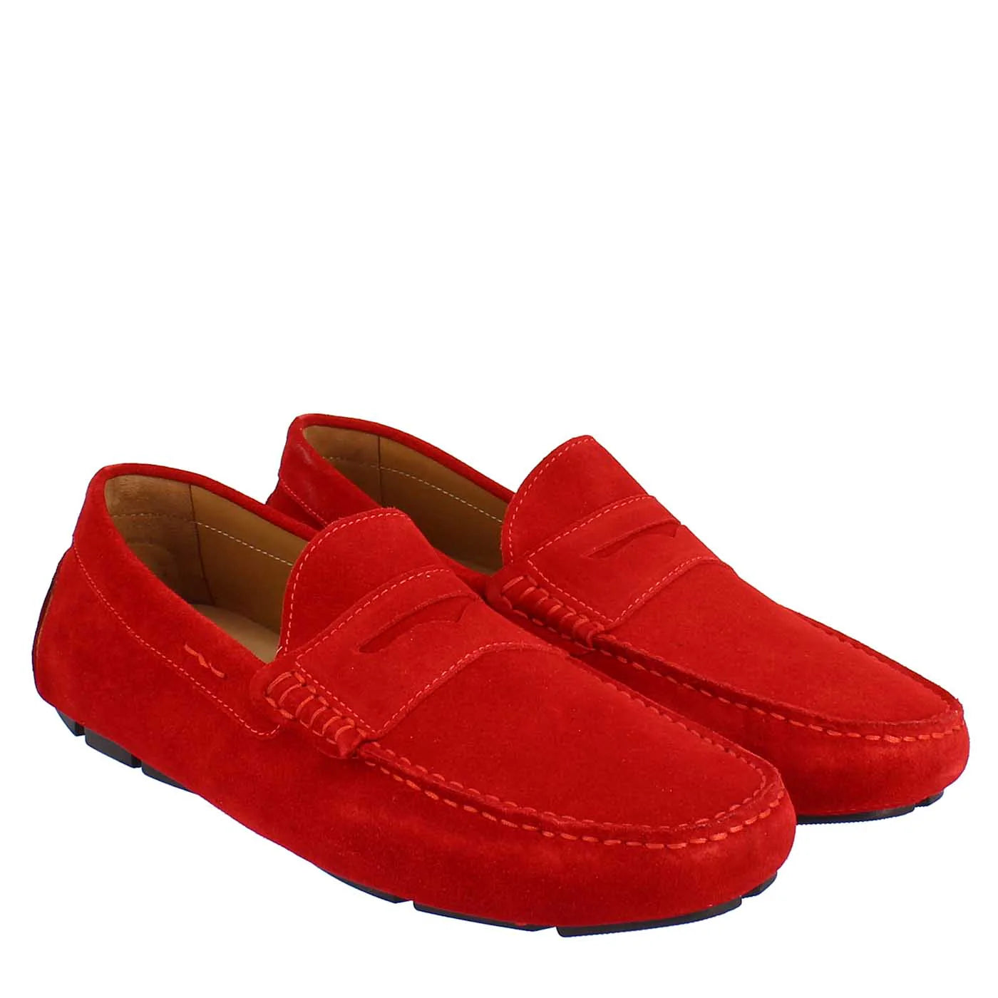 Red Handmade Carshoe Loafers