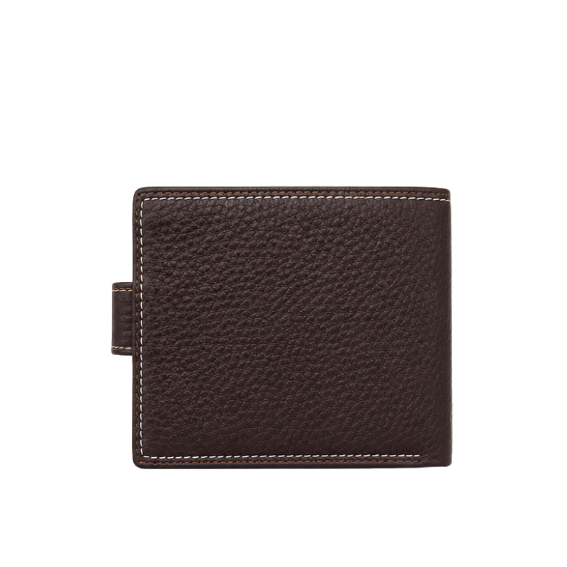 Mocha Heritage Contrast-Stitch Bifold Wallet