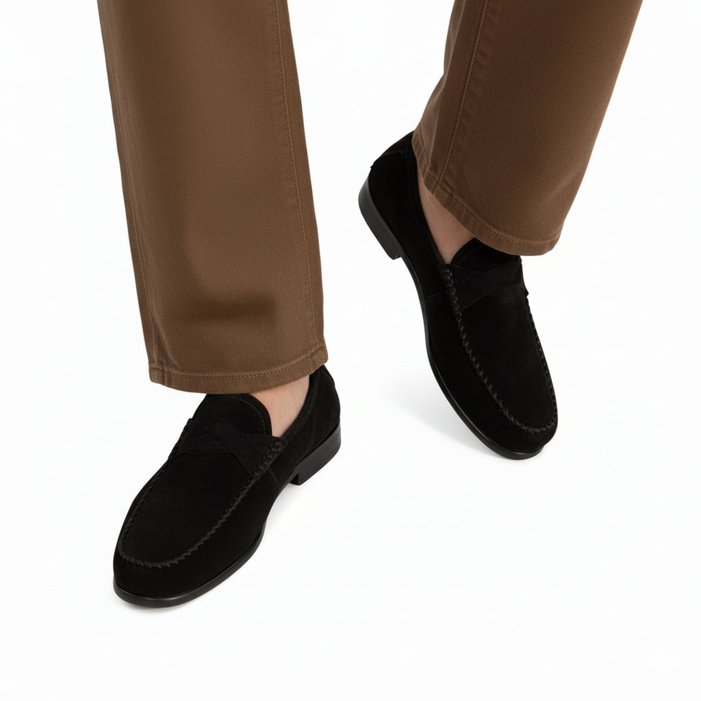 Luxury Seude Heritage Penny-strap Moc Loafers