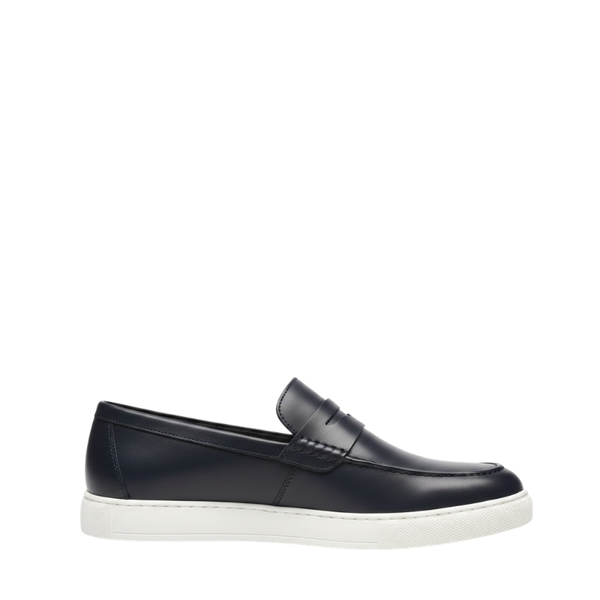 Monarch Flow Contrast Sole Penny Loafers - Navy Blue