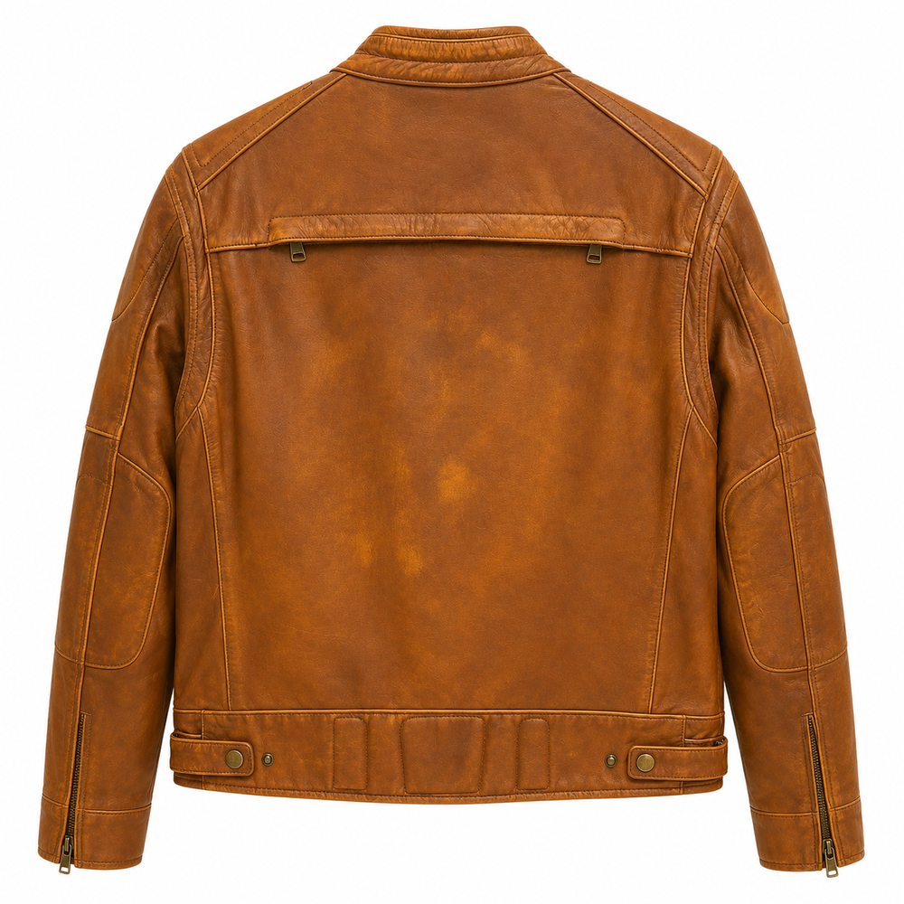 Montario Luxury Italian Leather Racer Jacket