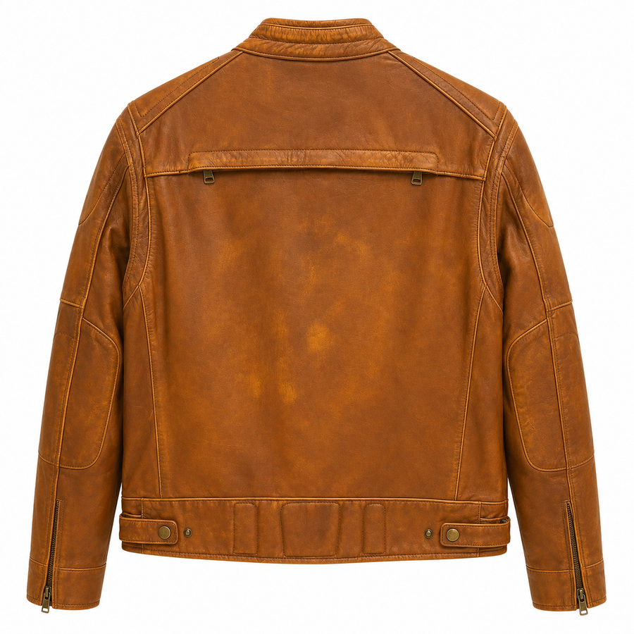 Montario Luxury Italian Leather Racer Jacket