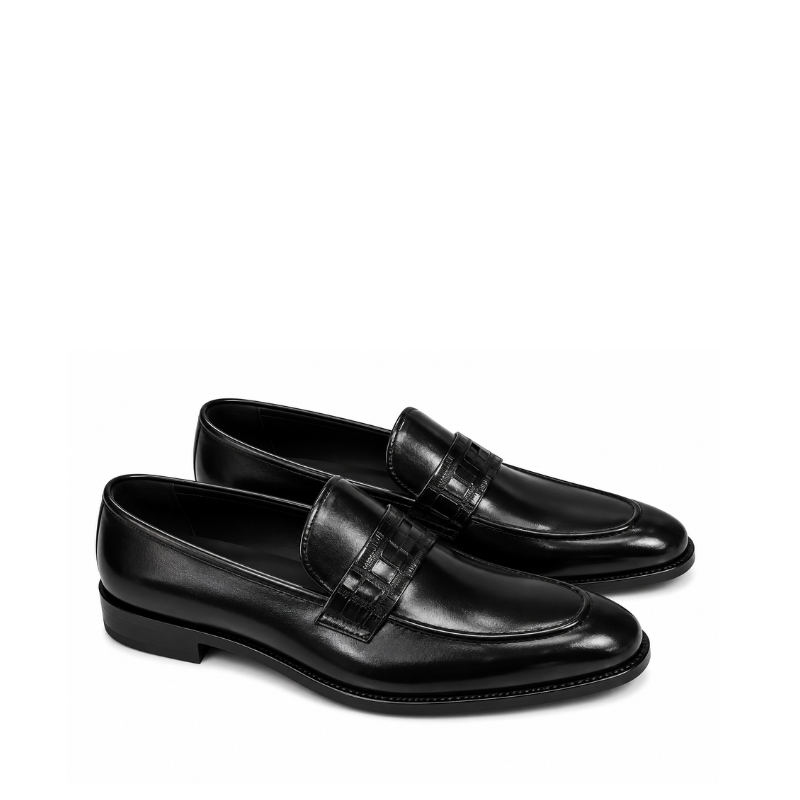 Montero Textured Strap Classic Penny Loafers