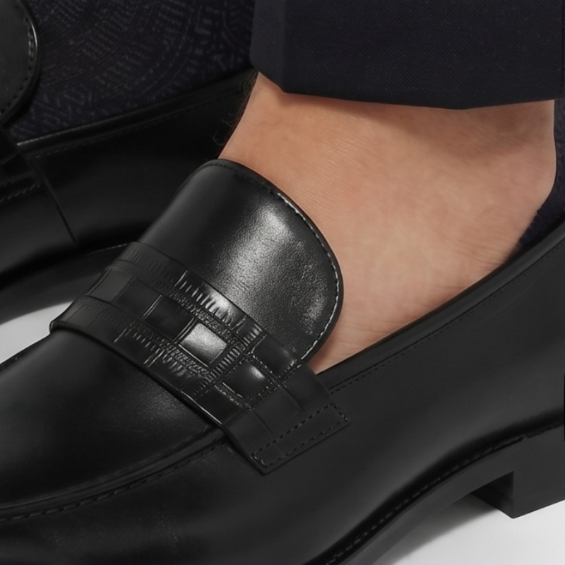 Montero Textured Strap Classic Penny Loafers
