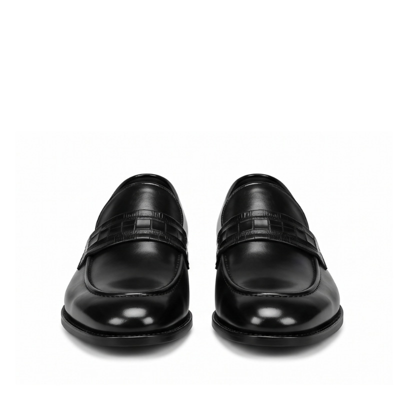 Montero Textured Strap Classic Penny Loafers