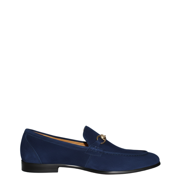 Royale Suede Italian Horsebit Loafers - Navy Blue