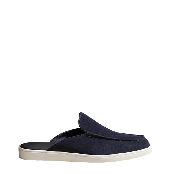 Azure Drift Suede Relaxed Fit Mule - Blue