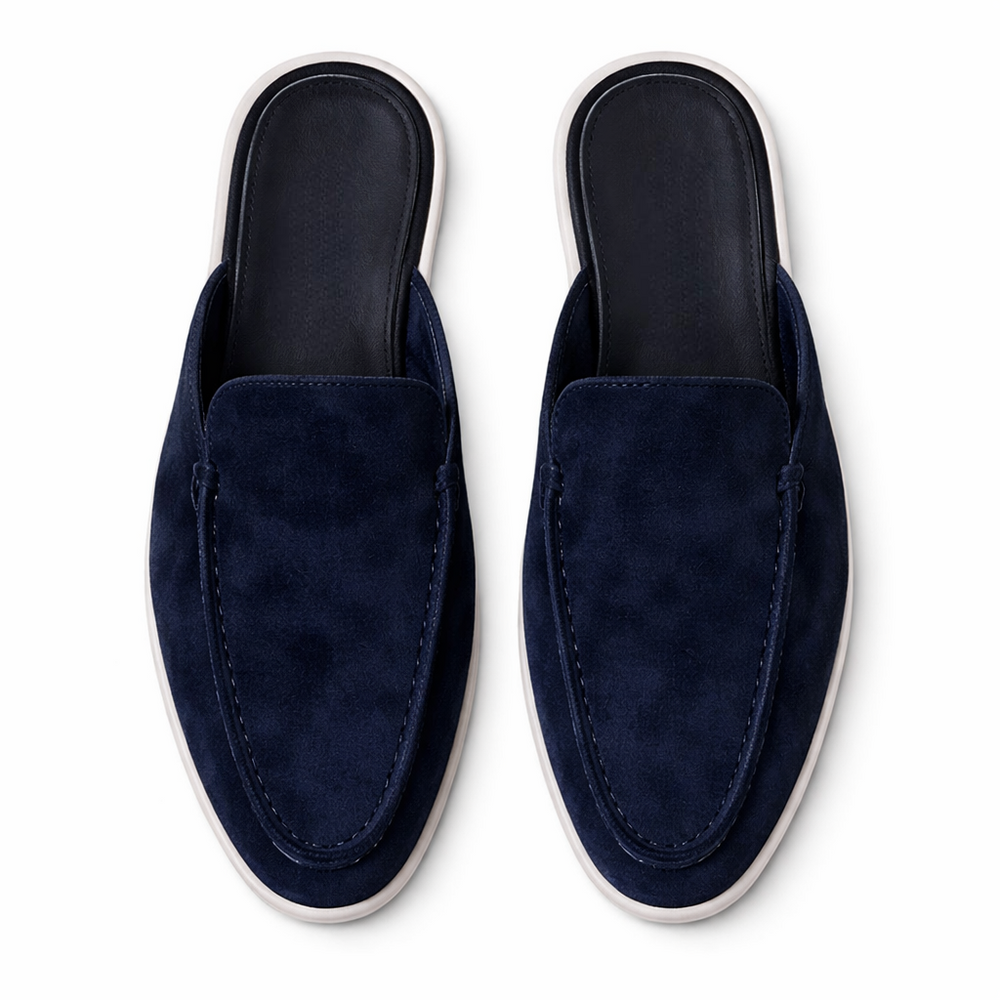 Azure Drift Suede Relaxed Fit Mule