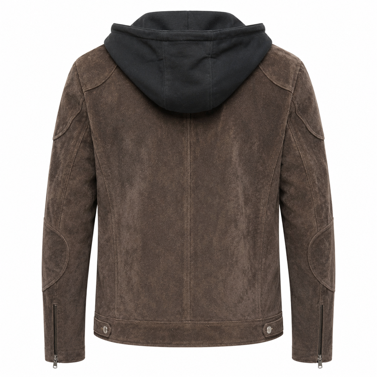 Novaro Suede Hooded Biker Jacket