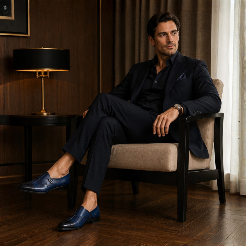 Orvian Classic Single Buckle Monk Strap Shoes