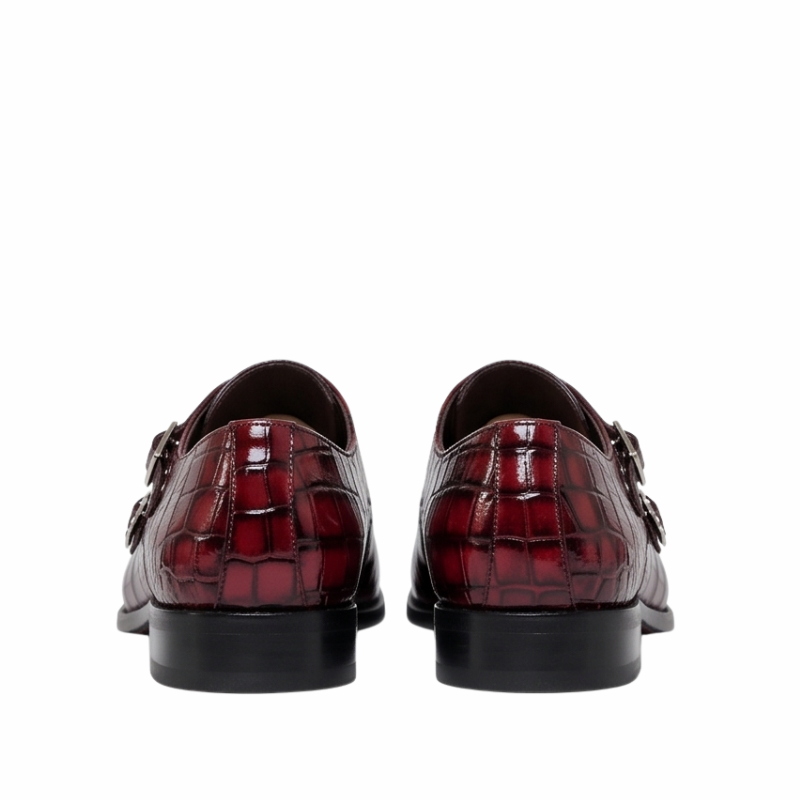 Patent Leather Double Monk Strap Shoes