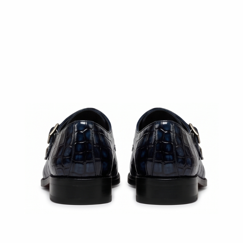 Patent Leather Double Monk Strap Shoes