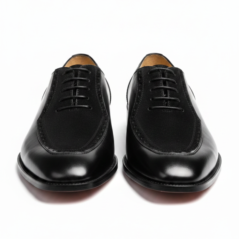 Patina Leather Lace-Up Oxford Shoes For Men