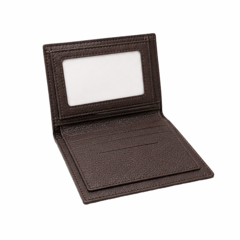 Pebbled Leather Bi-Fold ID Wallet