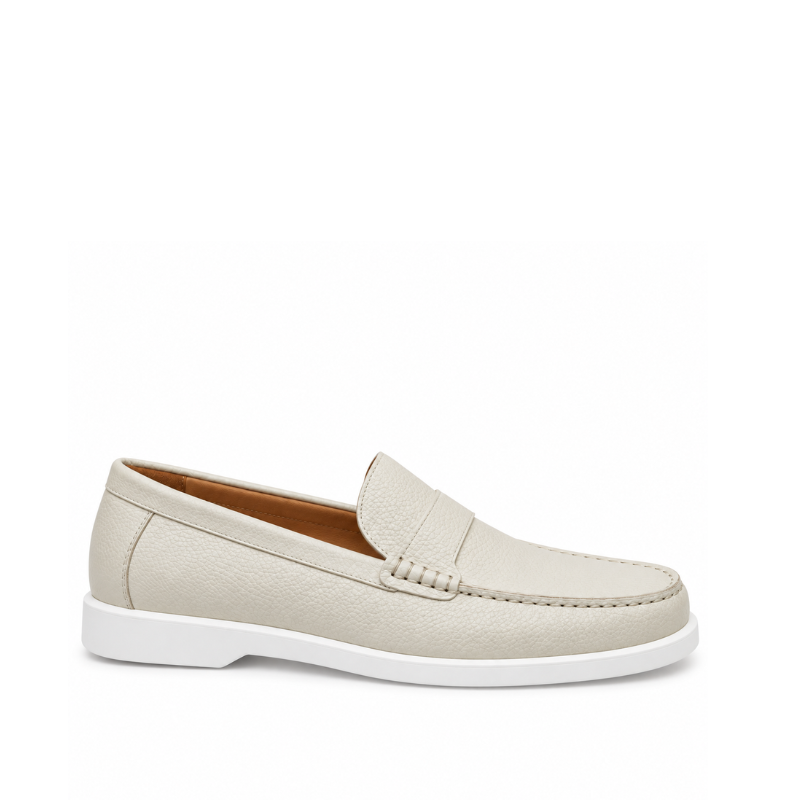 Pebbled Leather Penny Loafers