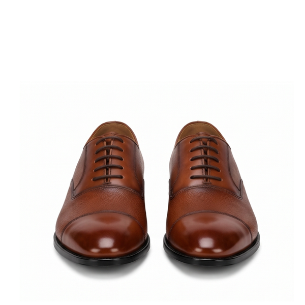Classic Italian Pebbled Cap Toe Oxford Shoes