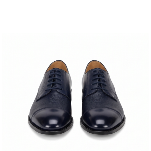 Classic Italian Pebbled Cap Toe Oxford Shoes