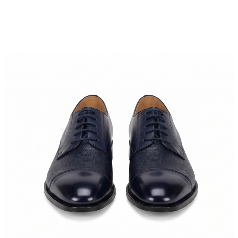 Classic Italian Pebbled Cap Toe Oxford Shoes